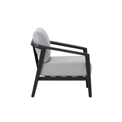Isla 4 Piece Outdoor Lounge Setting - Light Grey/Black