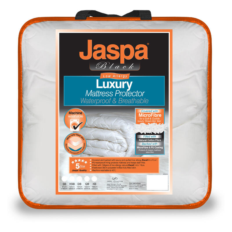 Jaspa Black Luxury Waterproof Mattress Protector - King Single
