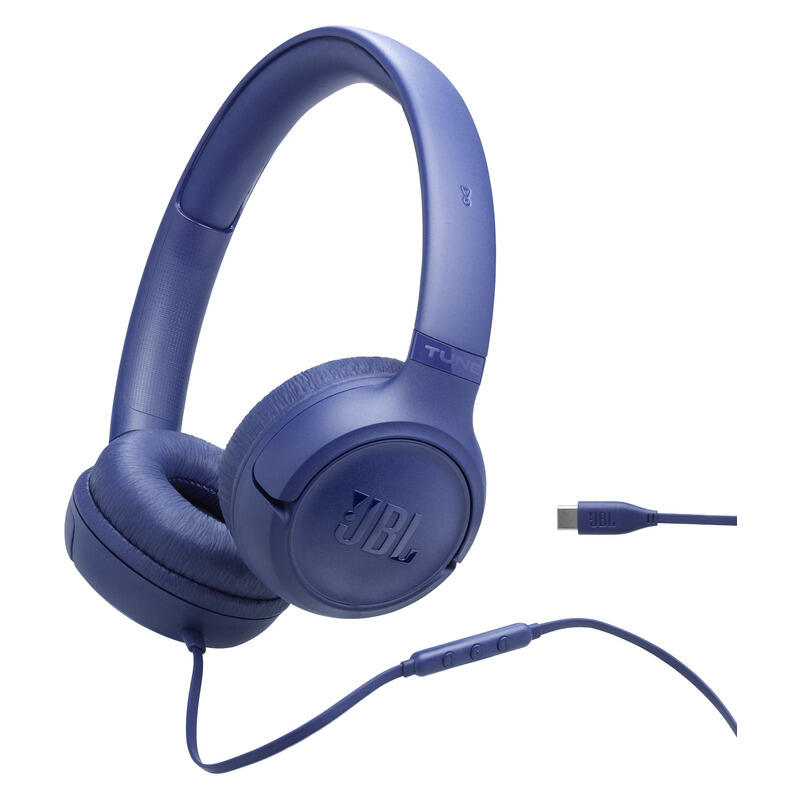 JBL Tune 530 USB-C Wired On-Ear Headphones – Blue
