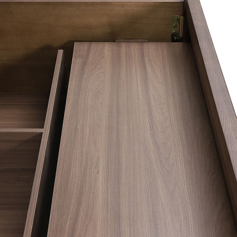Karvia Queen Gaslift Bed Base with Built-In Storage - Walnut