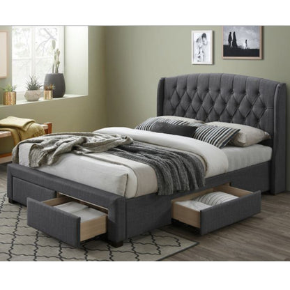 Kingston King Upholstered Storage Bed - Dark Grey