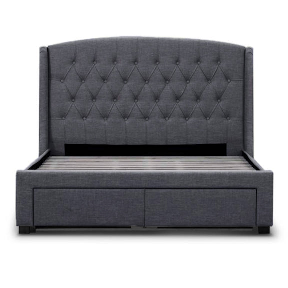 Kingston King Upholstered Storage Bed - Dark Grey