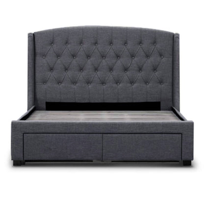Kingston King Upholstered Storage Bed - Dark Grey