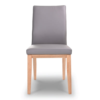 Kobe Leather Dining Chair - Grey/Natural