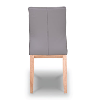 Kobe Leather Dining Chair - Grey/Natural