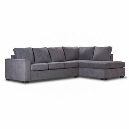 Kristie 3 Seater Fabric Sofa Bed with RHF Chaise - Dark Grey