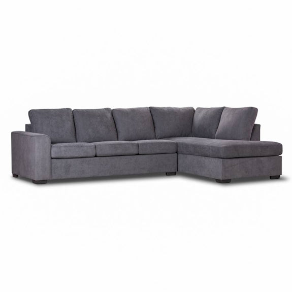 Kristie 3 Seater Fabric Sofa Bed with RHF Chaise - Dark Grey