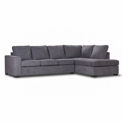 Kristie 3 Seater Fabric Sofa Bed with RHF Chaise - Dark Grey