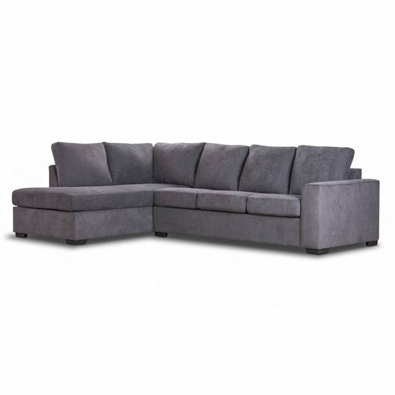 Kristie 3 Seater Fabric Sofa with LHF Chaise - Dark Grey