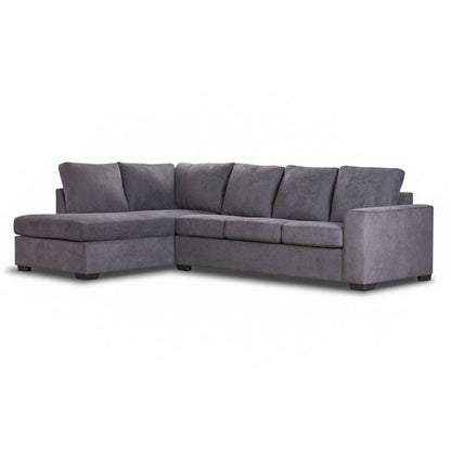 Kristie 3 Seater Fabric Sofa with LHF Chaise - Dark Grey