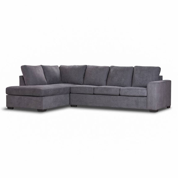 Kristie 3 Seater Fabric Sofa with LHF Chaise - Dark Grey