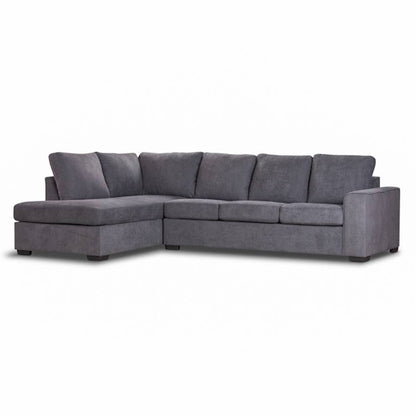 Kristie 3 Seater Fabric Sofa with LHF Chaise - Dark Grey