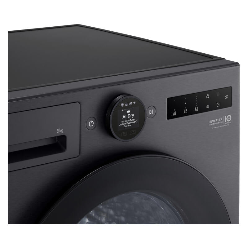 LG 9kg AI Heat Pump Condenser Dryer - Matte Black (Series 9)