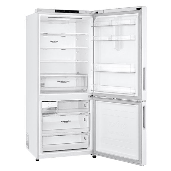 LG 420L Bottom Mount Fridge Freezer -  White