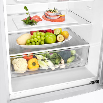LG 420L Bottom Mount Fridge Freezer -  White