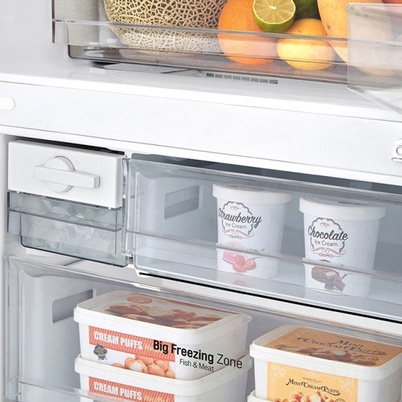 LG 420L Bottom Mount Fridge Freezer -  White