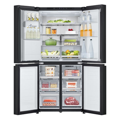 LG 506L Quad Door Fridge Freezer with Ice & Water Dispenser - Matte Black