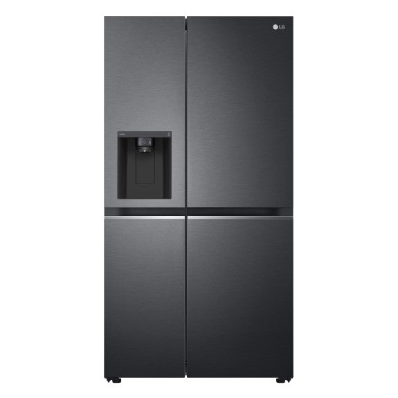 LG 635L Side-by-Side Fridge Freezer with Ice & Water Dispenser - Matte Black