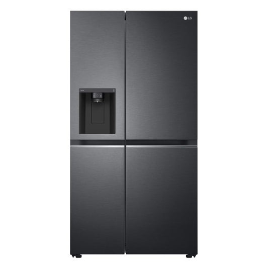 LG 635L Side-by-Side Fridge Freezer with Ice & Water Dispenser - Matte Black