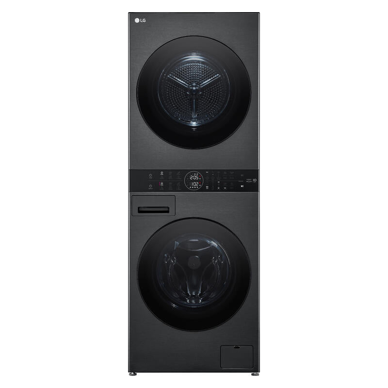 LG WASHTOWER COMPACT ALL-IN-ONE STACKED WASHER DRYER - BLACK 12/10KG