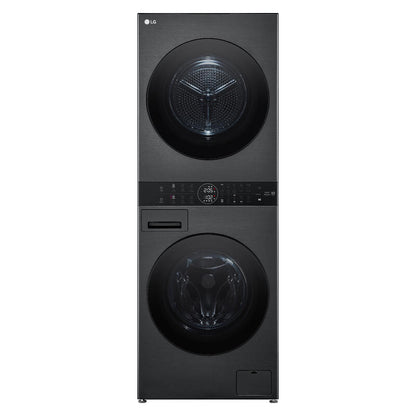 LG WASHTOWER COMPACT ALL-IN-ONE STACKED WASHER DRYER - BLACK 12/10KG