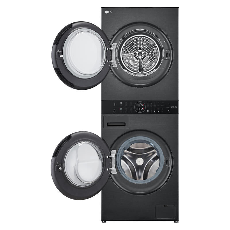 LG WASHTOWER COMPACT ALL-IN-ONE STACKED WASHER DRYER - BLACK 12/10KG