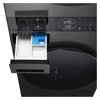 LG WASHTOWER COMPACT ALL-IN-ONE STACKED WASHER DRYER - BLACK 12/10KG