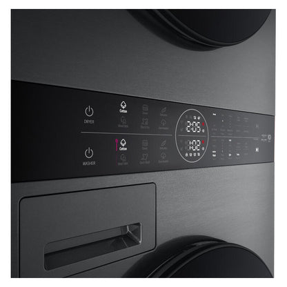 LG WASHTOWER COMPACT ALL-IN-ONE STACKED WASHER DRYER - BLACK 12/10KG