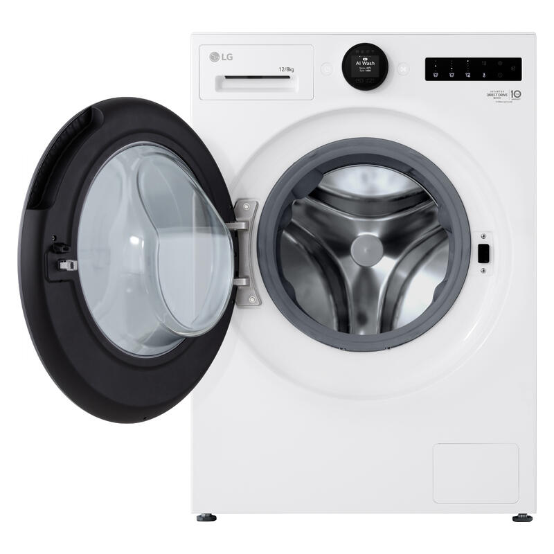 LG 12kg + 8kg Smart AI Front Load Washing Machine & Dryer Combo - White (Series 10)