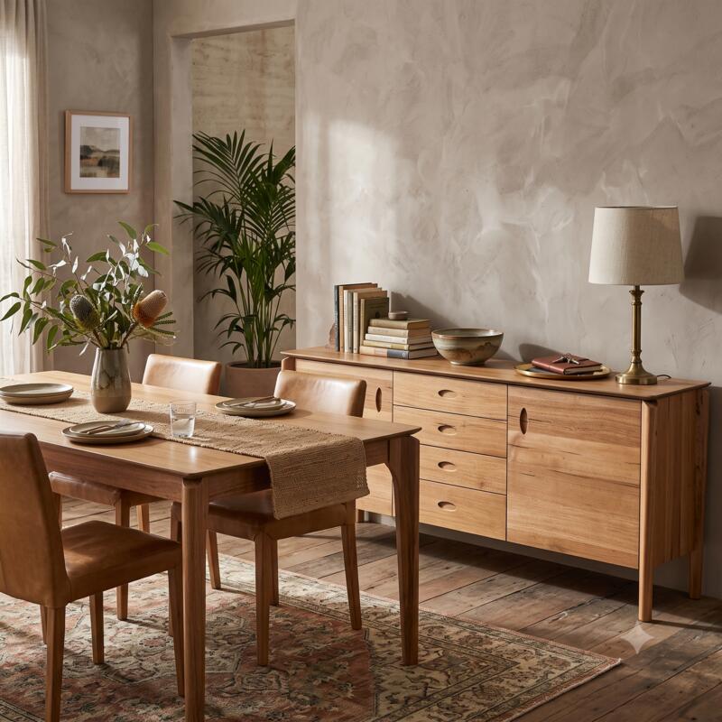 Lusso 240cm Tasmanian Oak Dining Table - Clear Lacquer