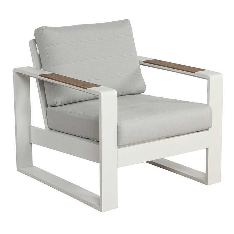 Maderia 5 Piece Outdoor Lounge/Dining Set - White/Light Grey