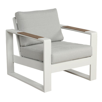 Maderia 5 Piece Outdoor Lounge/Dining Set - White/Light Grey