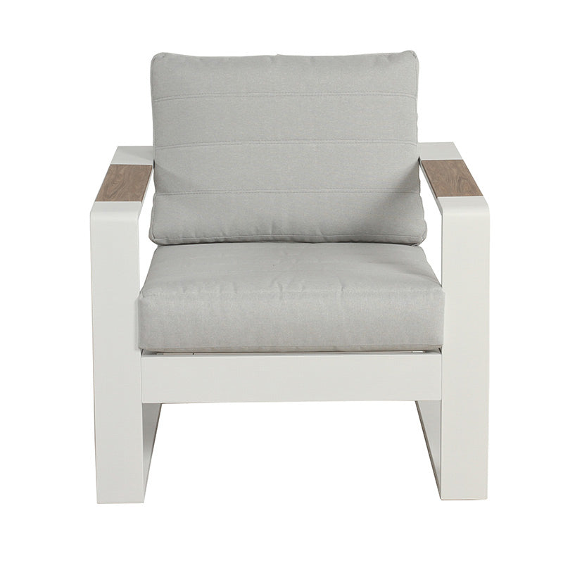 Maderia 5 Piece Outdoor Lounge/Dining Set - White/Light Grey