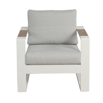 Maderia 5 Piece Outdoor Lounge/Dining Set - White/Light Grey