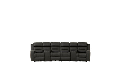 Matrix 4 Seater Home Theatre Electric Recliner Lounge - Jet