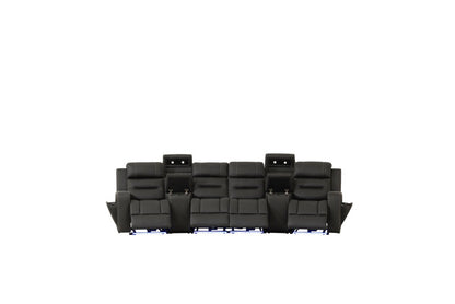 Matrix 4 Seater Home Theatre Electric Recliner Lounge - Jet