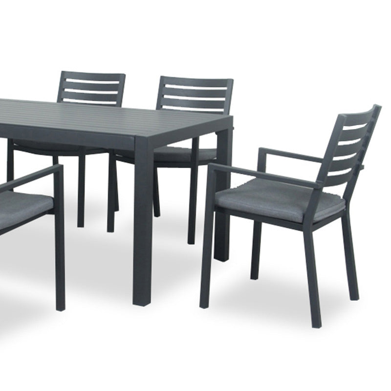 Matzo 160cm Aluminium Outdoor Dining Table - Gunmetal
