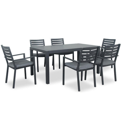 Matzo 160cm Aluminium Outdoor Dining Table - Gunmetal