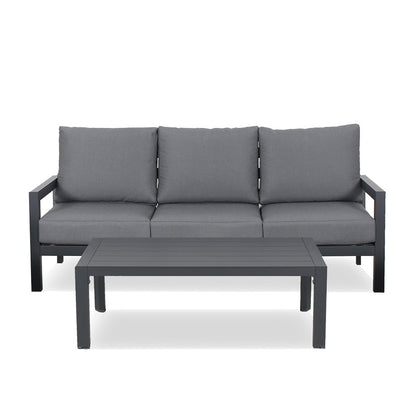 Matzo Outdoor 3 Seater Sofa - Gunmetal/Alpha Grey