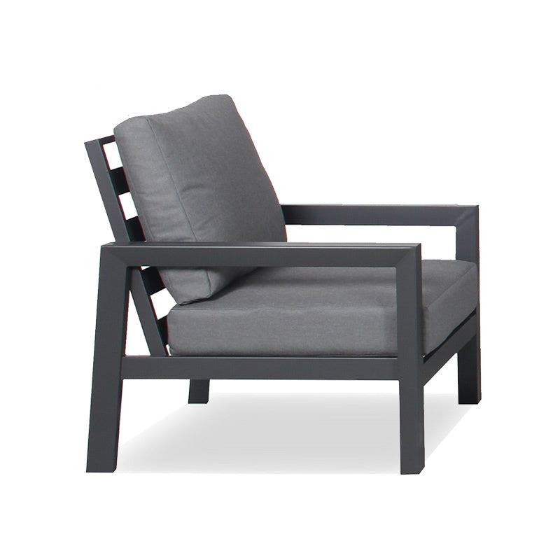 Matzo Outdoor 1 Seater Armchair - Gunmetal/Alpha Grey