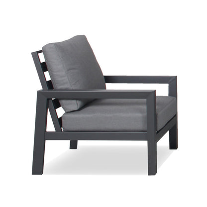 Matzo Outdoor 1 Seater Armchair - Gunmetal/Alpha Grey