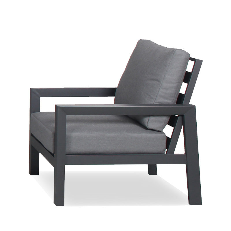 Matzo Outdoor 1 Seater Armchair - Gunmetal/Alpha Grey