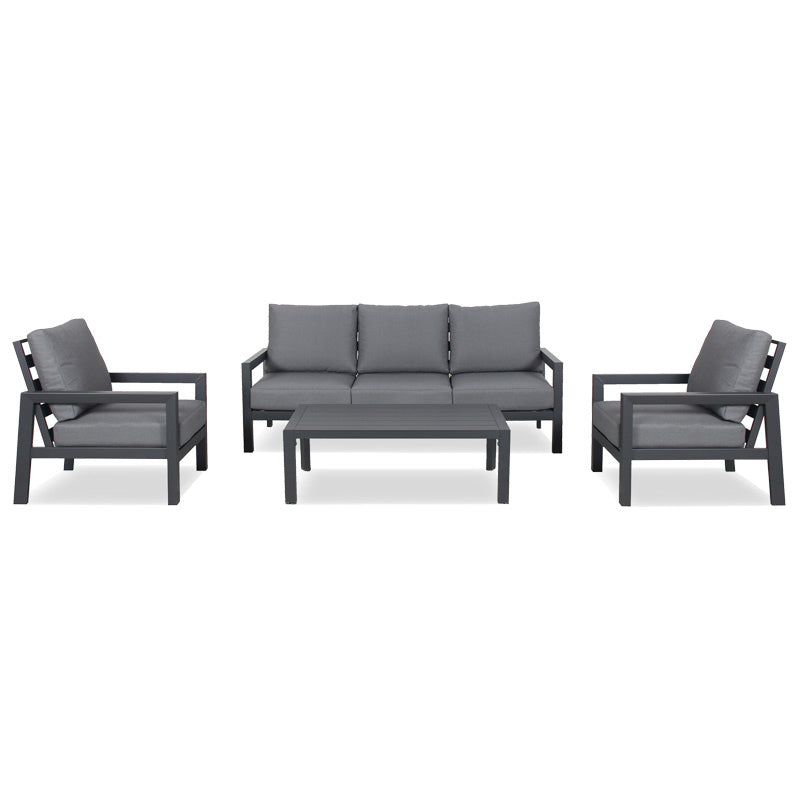 Matzo Outdoor 1 Seater Armchair - Gunmetal/Alpha Grey