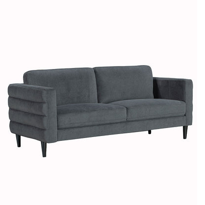 Metro 2 + 3 Seater Sofa Lounge Suite Set - Dark Grey Fabric