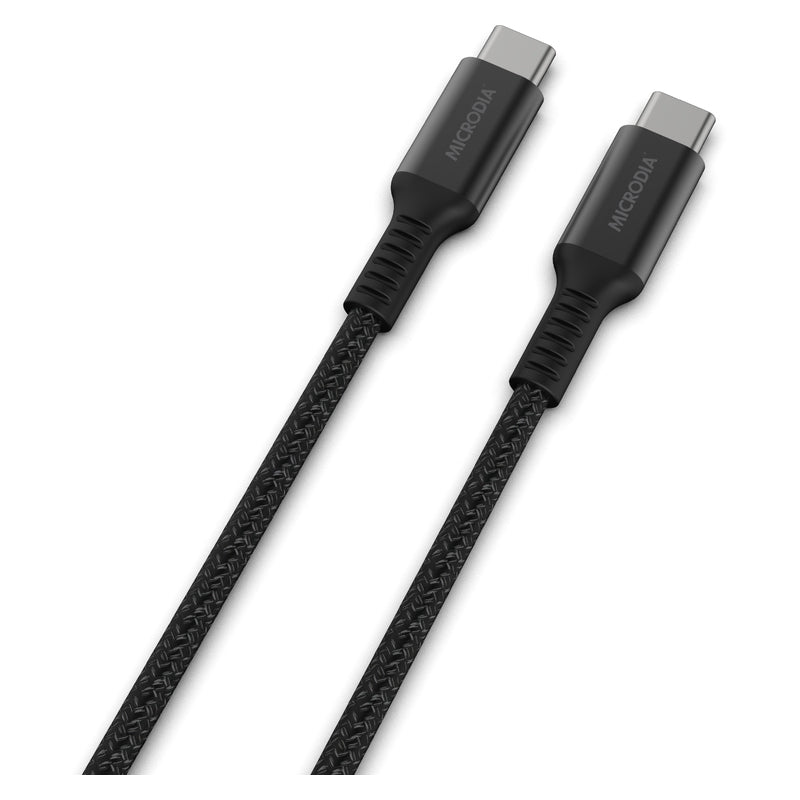 Microdia 1.3m ExeCable Tweed PD100W USB-C to USB-C Cable - Charcoal