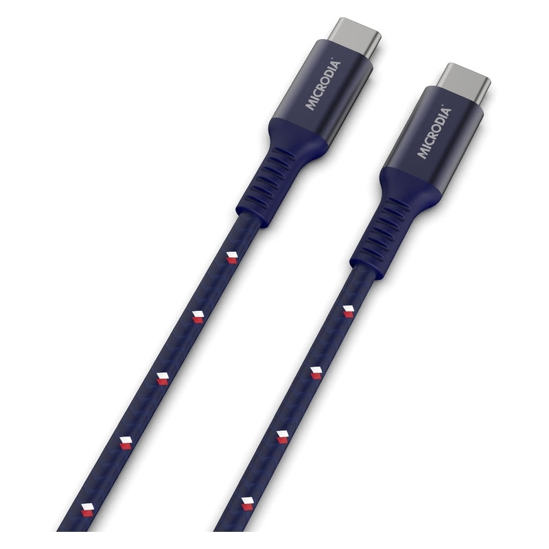 Microdia 1.3m ExeCable Tweed PD100W USB-C to USB-C Cable - Navy