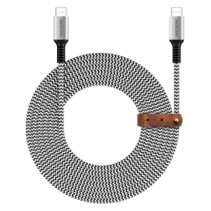 Microdia 2.6m ExeCable Tweed PD100W USB-C to USB-C Cable - Zebra