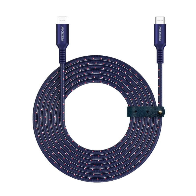 Microdia 1m ExeCable Tweed PD240W USB-C to USB-C Cable - Navy