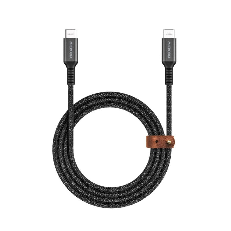 Microdia 1.8m ExeCable Tweed PD240W USB-C to USB-C Cable - Charcoal