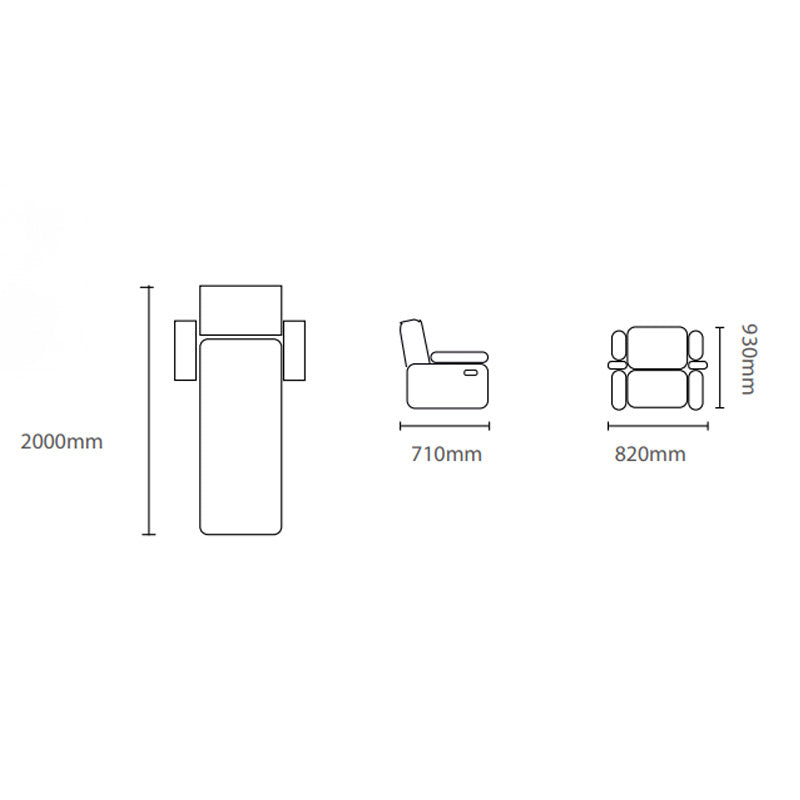 Mono Single Sofa Bed Recliner Armchair - Charcoal